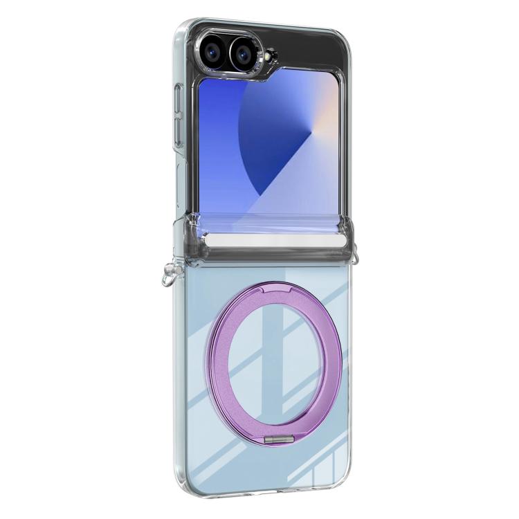 Aluminum Alloy Holder MagSafe Crystal Hinge Phone Case, For Galaxy Z Flip 8 5G, For Galaxy Z Fold7, For Galaxy Flip7 5G, For Galaxy Z Fold6, For Galaxy Z Fold5, For Galaxy Z Flip5 /6 /7 FE