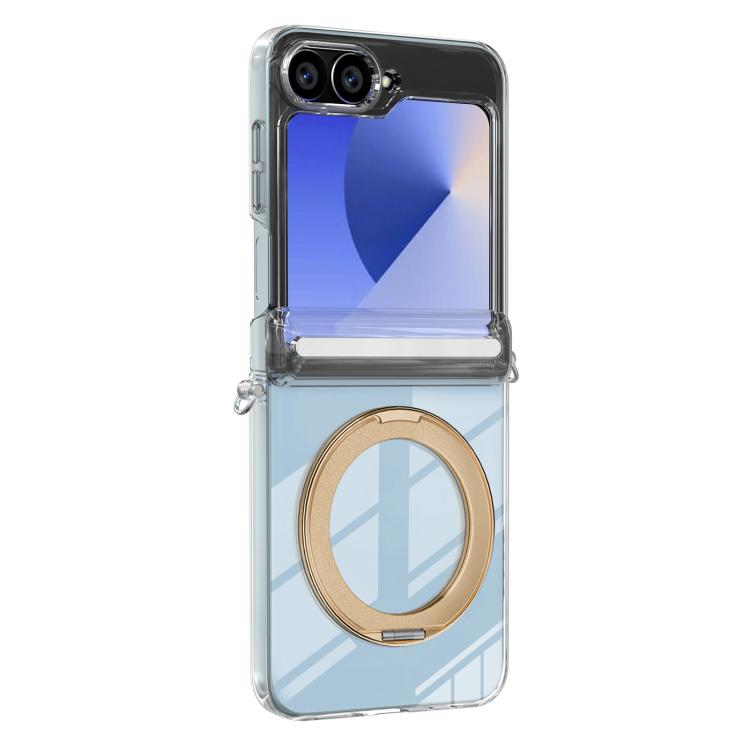 Aluminum Alloy Holder MagSafe Crystal Hinge Phone Case, For Galaxy Z Flip 8 5G, For Galaxy Z Fold7, For Galaxy Flip7 5G, For Galaxy Z Fold6, For Galaxy Z Fold5, For Galaxy Z Flip5 /6 /7 FE