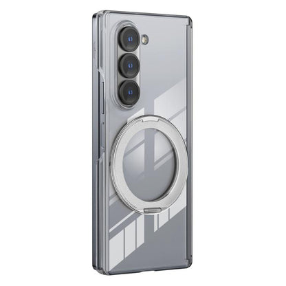 Aluminum Alloy Holder MagSafe Crystal Hinge Phone Case, For Galaxy Z Flip 8 5G, For Galaxy Z Fold7, For Galaxy Flip7 5G, For Galaxy Z Fold6, For Galaxy Z Fold5, For Galaxy Z Flip5 /6 /7 FE