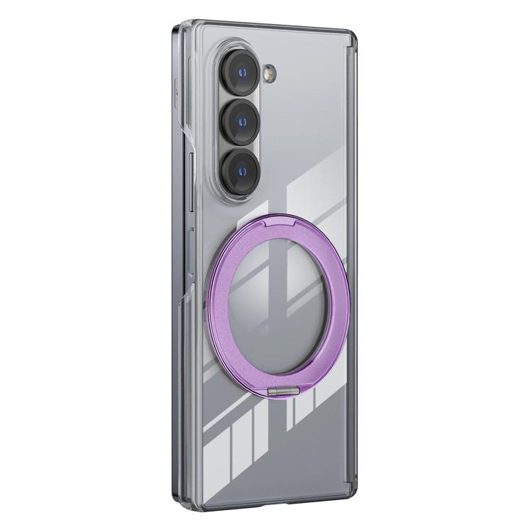 Aluminum Alloy Holder MagSafe Crystal Hinge Phone Case, For Galaxy Z Flip 8 5G, For Galaxy Z Fold7, For Galaxy Flip7 5G, For Galaxy Z Fold6, For Galaxy Z Fold5, For Galaxy Z Flip5 /6 /7 FE