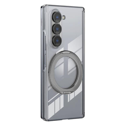 Aluminum Alloy Holder MagSafe Crystal Hinge Phone Case, For Galaxy Z Flip 8 5G, For Galaxy Z Fold7, For Galaxy Flip7 5G, For Galaxy Z Fold6, For Galaxy Z Fold5, For Galaxy Z Flip5 /6 /7 FE