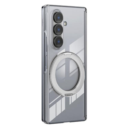 Aluminum Alloy Holder MagSafe Crystal Hinge Phone Case, For Galaxy Z Flip 8 5G, For Galaxy Z Fold7, For Galaxy Flip7 5G, For Galaxy Z Fold6, For Galaxy Z Fold5, For Galaxy Z Flip5 /6 /7 FE