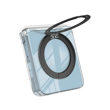 Aluminum Alloy Holder MagSafe Crystal Hinge Phone Case, For Galaxy Z Flip 8 5G, For Galaxy Z Fold7, For Galaxy Flip7 5G, For Galaxy Z Fold6, For Galaxy Z Fold5, For Galaxy Z Flip5 /6 /7 FE