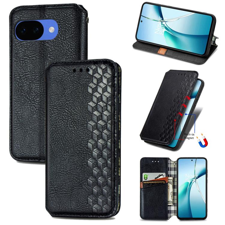 Cubic Grid Pressed Magnetic Leather Phone Case, For Google Pixel 11 Pro XL, For Google Pixel 10a, For Google Pixel 10 Pro XL, For Google Pixel 9 Pro XL, For Google Pixel 11 / 11 Pro, For Google Pixel 10 / 10 Pro, For Google Pixel 9 / 9 Pro