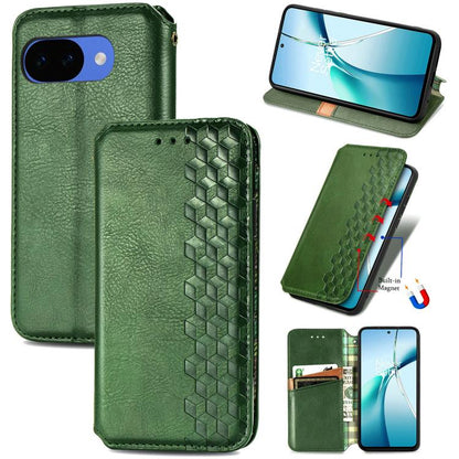 Cubic Grid Pressed Magnetic Leather Phone Case, For Google Pixel 10a, For Google Pixel 10 Pro XL, For Google Pixel 9 Pro XL, For Google Pixel 10 / 10 Pro, For Google Pixel 9 / 9 Pro