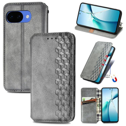 Cubic Grid Pressed Magnetic Leather Phone Case, For Google Pixel 10a, For Google Pixel 10 Pro XL, For Google Pixel 9 Pro XL, For Google Pixel 10 / 10 Pro, For Google Pixel 9 / 9 Pro