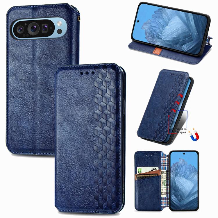 Cubic Grid Pressed Magnetic Leather Phone Case, For Google Pixel 11 Pro XL, For Google Pixel 10a, For Google Pixel 10 Pro XL, For Google Pixel 9 Pro XL, For Google Pixel 11 / 11 Pro, For Google Pixel 10 / 10 Pro, For Google Pixel 9 / 9 Pro