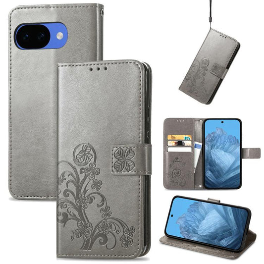 Four-leaf Clasp Embossed Buckle Leather Phone Case, For Google Pixel 10a, For Google Pixel 10 Pro XL, For Google Pixel 10 / 10 Pro