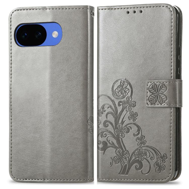 Four-leaf Clasp Embossed Buckle Leather Phone Case, For Google Pixel 10a, For Google Pixel 10 Pro XL, For Google Pixel 10 / 10 Pro