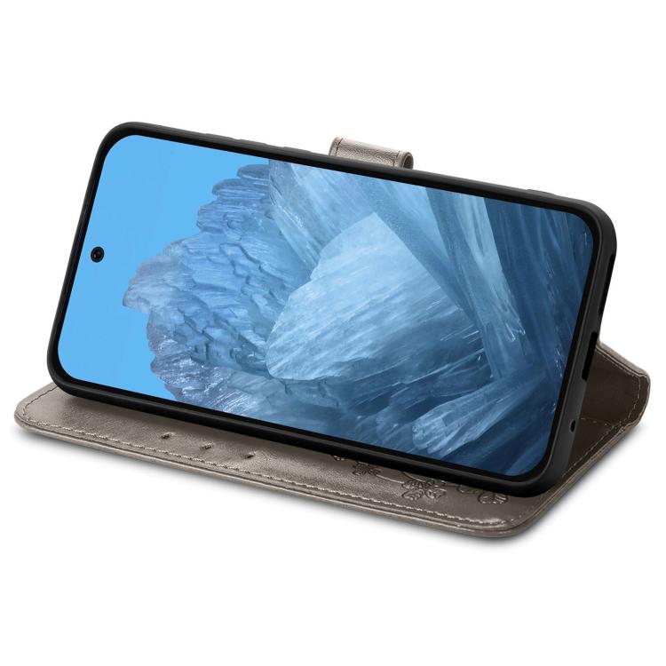 Four-leaf Clasp Embossed Buckle Leather Phone Case, For Google Pixel 10a, For Google Pixel 10 Pro XL, For Google Pixel 10 / 10 Pro