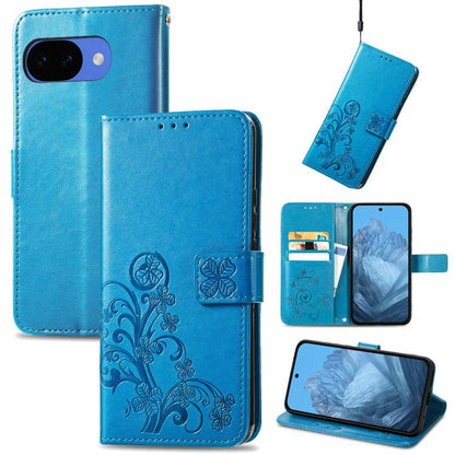 Four-leaf Clasp Embossed Buckle Leather Phone Case, For Google Pixel 10a, For Google Pixel 10 Pro XL, For Google Pixel 10 / 10 Pro