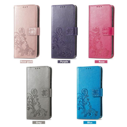 Four-leaf Clasp Embossed Buckle Leather Phone Case, For Google Pixel 10a, For Google Pixel 10 Pro XL, For Google Pixel 10 / 10 Pro