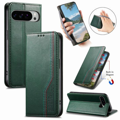 Elastic Wristband Magnetic Suction Leather Phone Case, For Google Pixel 10a, For Google Pixel 10 Pro XL, For Google Pixel 9 Pro XL, For Google Pixel 10 / 10 Pro, For Google Pixel 9 / 9 Pro