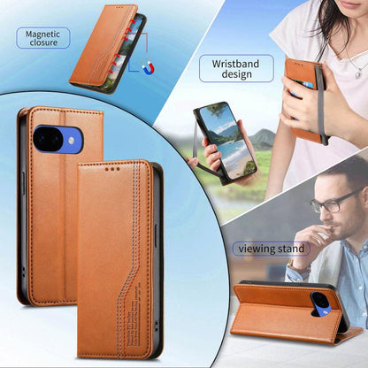 Elastic Wristband Magnetic Suction Leather Phone Case, For Google Pixel 10a, For Google Pixel 10 Pro XL, For Google Pixel 9 Pro XL, For Google Pixel 10 / 10 Pro, For Google Pixel 9 / 9 Pro