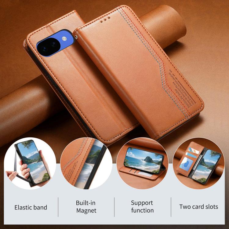 Elastic Wristband Magnetic Suction Leather Phone Case, For Google Pixel 10a, For Google Pixel 10 Pro XL, For Google Pixel 9 Pro XL, For Google Pixel 10 / 10 Pro, For Google Pixel 9 / 9 Pro
