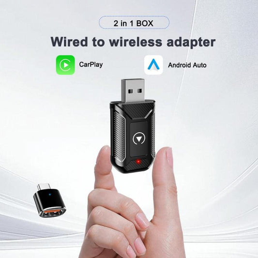 Adaptador inalámbrico para coche M30 compatible con actualización a CarPlay/Android Auto, 2 en 1 AI Box, M30