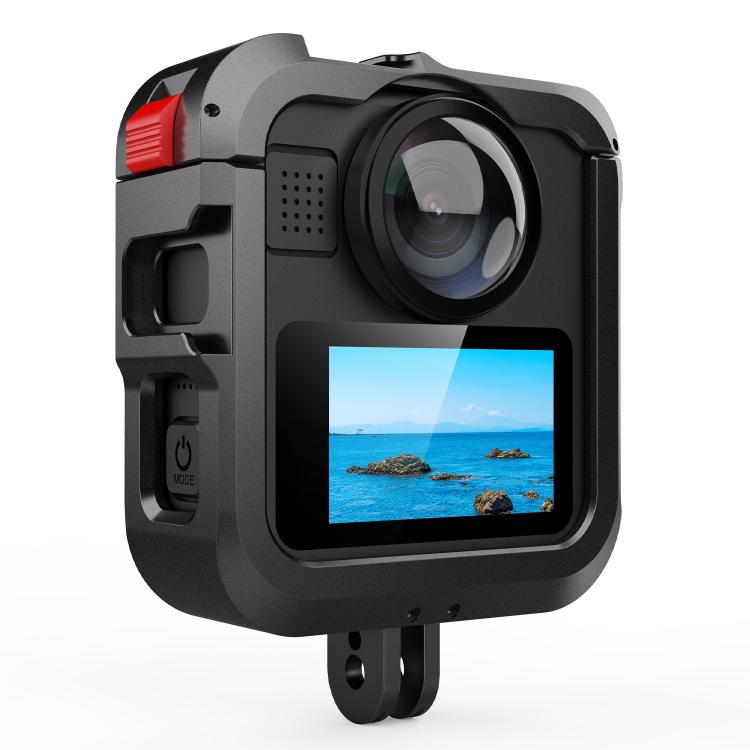 Aluminum Alloy Camera Cage Protection Frame with Dual Cold Shoes, For GoPro MAX2 Aluminum Alloy Cage