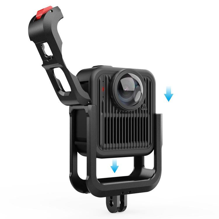 Aluminum Alloy Camera Cage Protection Frame with Dual Cold Shoes, For GoPro MAX2 Aluminum Alloy Cage