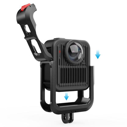 Aluminum Alloy Camera Cage Protection Frame with Dual Cold Shoes, For GoPro MAX2 Aluminum Alloy Cage