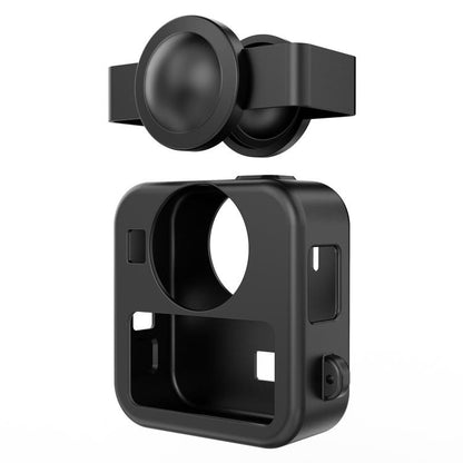 Body Silicone Protective Shell with Dual Lens Caps Cover & Strap & Battery Side Cover, For GoPro MAX2 Silicone Shell with Dual Lens Cap