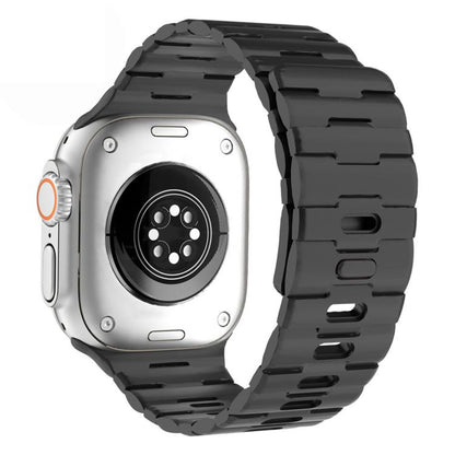 Horse-Embossed Single-Pin Magnetic Silicone Watch Band