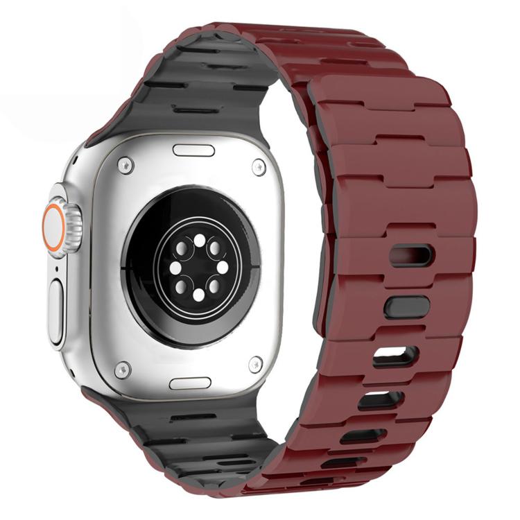 Horse-Embossed Single-Pin Magnetic Silicone Watch Band