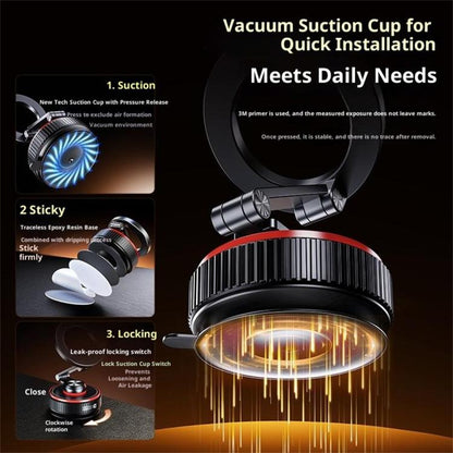 X66 720-Degree Triple-Axis Rotation Folding Magnetic Car Vacuum Suction Cup Phone Holder, X66 (White), X66 (Black)