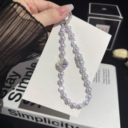 Rhinestone Flower Pearl Necklace