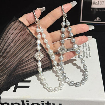 Rhinestone Flower Pearl Necklace