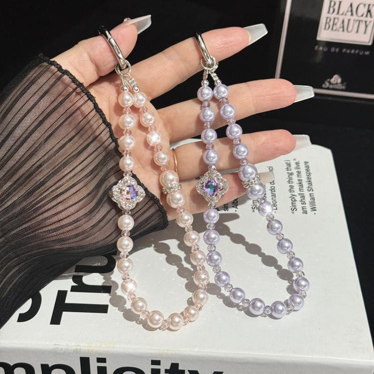 Rhinestone Flower Pearl Necklace