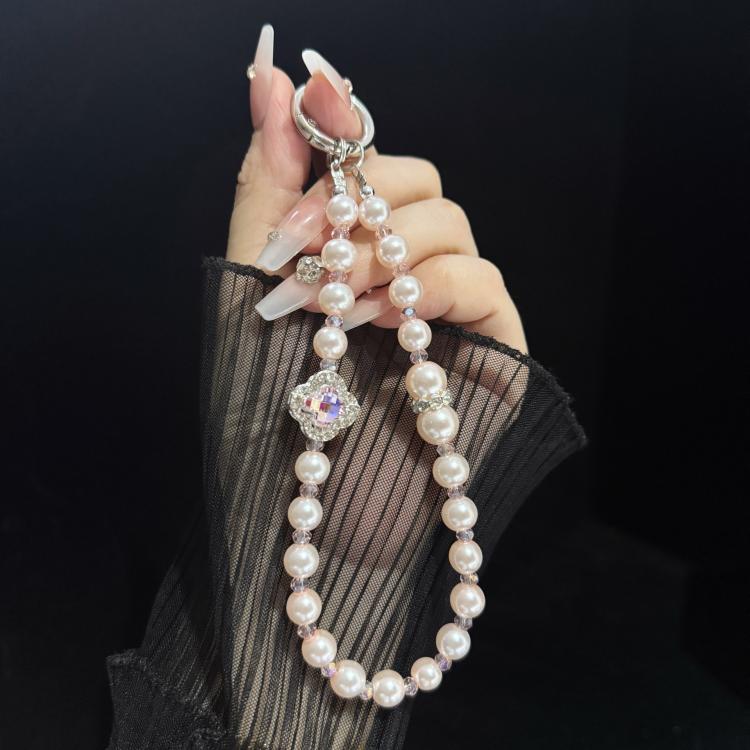 Rhinestone Flower Pearl Necklace