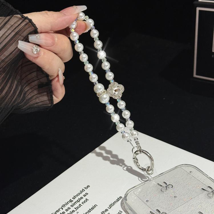 Rhinestone Flower Pearl Necklace