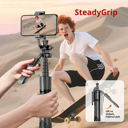 L16TT Auto Pop Up Tripod Anti Shake Floor Stand Aluminum Alloy Pole Extendable Selfie Stick