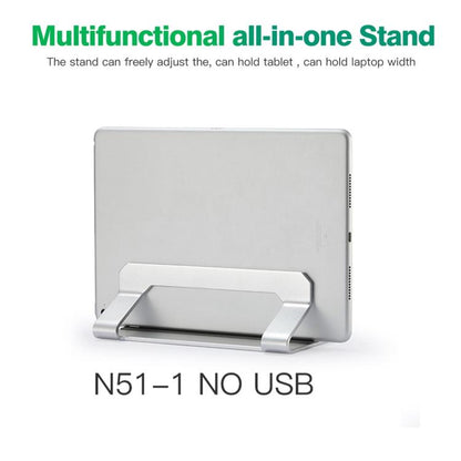 D051 Aluminum Alloy Space Saving Desktop Organizer Vertical Laptop Stand For Up to 17.3 inch