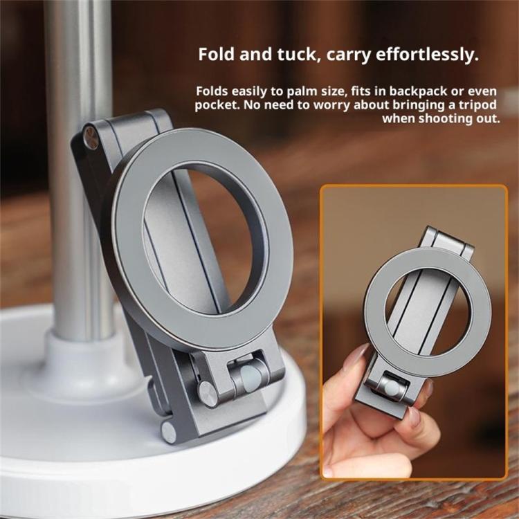 E08 Multi-Function Folding Aluminum Alloy Strong Magnetic Desktop Phone Holder Tripod