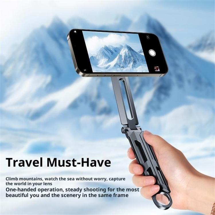 E06 Folding Aluminum Alloy Desk Stand Magnetic Tripod Phone Holder for 4-7 Inch
