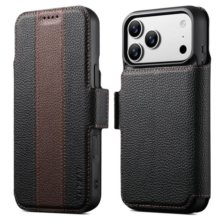 Suteni Q08 2-in-1 Multi-function Magnetic Wallet Big Litchi Vegan Leather Phone Case, For iPhone 18 Pro, For iPhone 18 Pro Max, For iPhone 17 Pro Max, For iPhone 17 Pro, For iPhone 17, For iPhone 16 Pro Max, For iPhone 16 Pro, For iPhone 16            ...