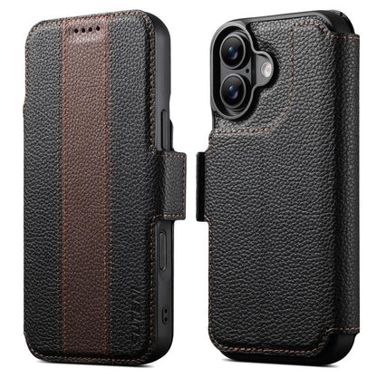 Suteni Q08 2-in-1 Multi-function Magnetic Wallet Big Litchi Vegan Leather Phone Case, For iPhone 18 Pro, For iPhone 18 Pro Max, For iPhone 17 Pro Max, For iPhone 17 Pro, For iPhone 17, For iPhone 16 Pro Max, For iPhone 16 Pro, For iPhone 16            ...