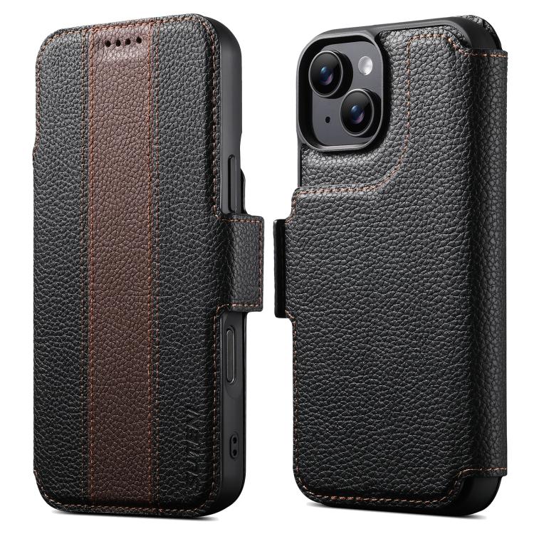Suteni Q08 2-in-1 Multi-function Magnetic Wallet Big Litchi Vegan Leather Phone Case, For iPhone 18 Pro, For iPhone 18 Pro Max, For iPhone 17 Pro Max, For iPhone 17 Pro, For iPhone 17, For iPhone 16 Pro Max, For iPhone 16 Pro, For iPhone 16            ...