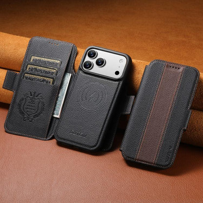Suteni Q08 2-in-1 Multi-function Magnetic Wallet Big Litchi Vegan Leather Phone Case, For iPhone 18 Pro, For iPhone 18 Pro Max, For iPhone 17 Pro Max, For iPhone 17 Pro, For iPhone 17, For iPhone 16 Pro Max, For iPhone 16 Pro, For iPhone 16            ...