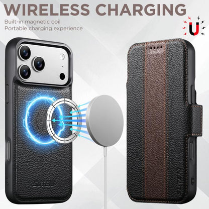 Suteni Q08 2-in-1 Multi-function Magnetic Wallet Big Litchi Vegan Leather Phone Case, For iPhone 18 Pro, For iPhone 18 Pro Max, For iPhone 17 Pro Max, For iPhone 17 Pro, For iPhone 17, For iPhone 16 Pro Max, For iPhone 16 Pro, For iPhone 16            ...