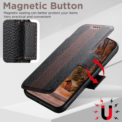 Suteni Q08 2-in-1 Multi-function Magnetic Wallet Big Litchi Vegan Leather Phone Case, For iPhone 18 Pro, For iPhone 18 Pro Max, For iPhone 17 Pro Max, For iPhone 17 Pro, For iPhone 17, For iPhone 16 Pro Max, For iPhone 16 Pro, For iPhone 16            ...