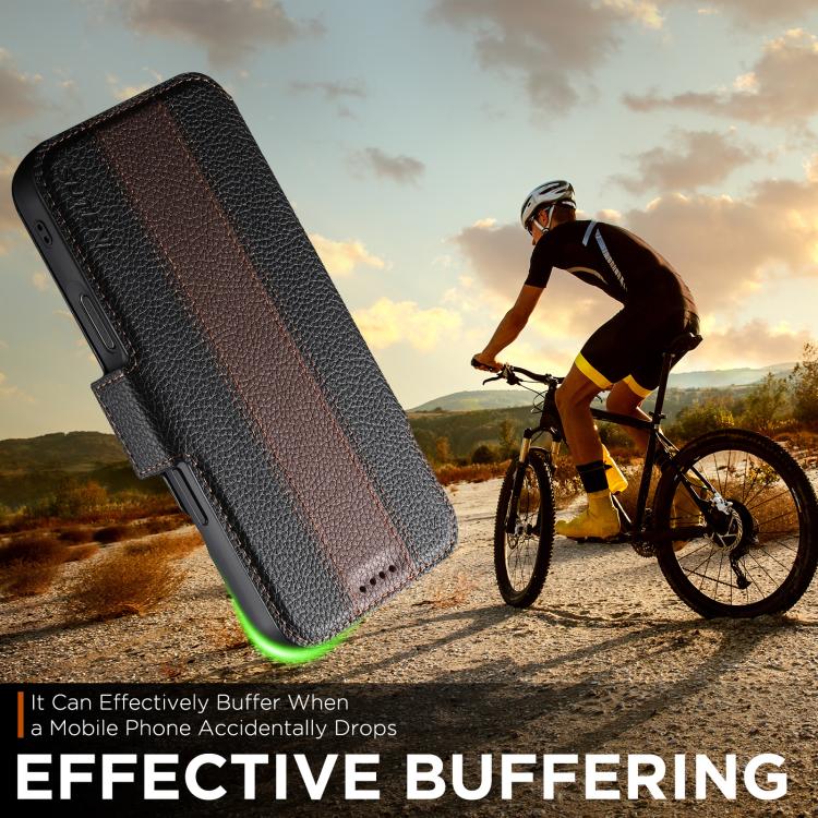 Suteni Q08 2-in-1 Multi-function Magnetic Wallet Big Litchi Vegan Leather Phone Case, For iPhone 18 Pro, For iPhone 18 Pro Max, For iPhone 17 Pro Max, For iPhone 17 Pro, For iPhone 17, For iPhone 16 Pro Max, For iPhone 16 Pro, For iPhone 16            ...