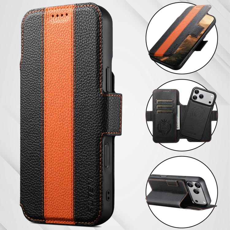 Suteni Q08 2-in-1 Multi-function Magnetic Wallet Big Litchi Vegan Leather Phone Case, For iPhone 18 Pro, For iPhone 18 Pro Max, For iPhone 17 Pro Max, For iPhone 17 Pro, For iPhone 17, For iPhone 16 Pro Max, For iPhone 16 Pro, For iPhone 16            ...