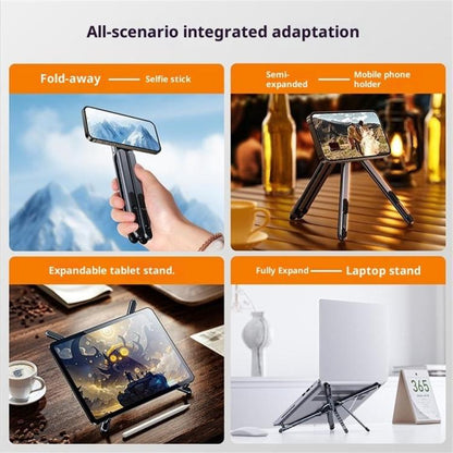 E05 Multi-Function Magnetic Aluminum Alloy Phone Holder Portable Desktop Stand for Tablet PC