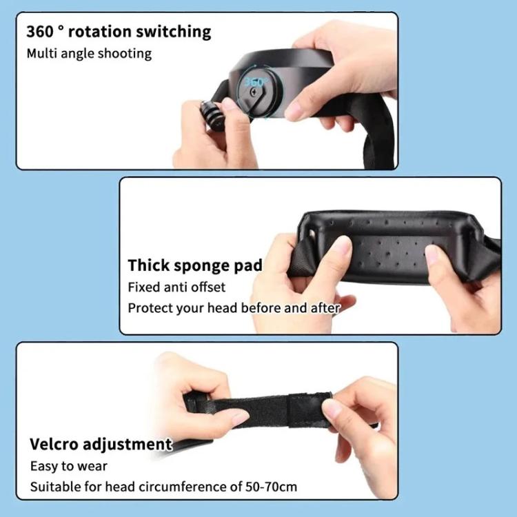 For DJI Action 5 Pro / 4 / 3 Hands-Free Driving Recorder & Sports Camera Mount Head Strap