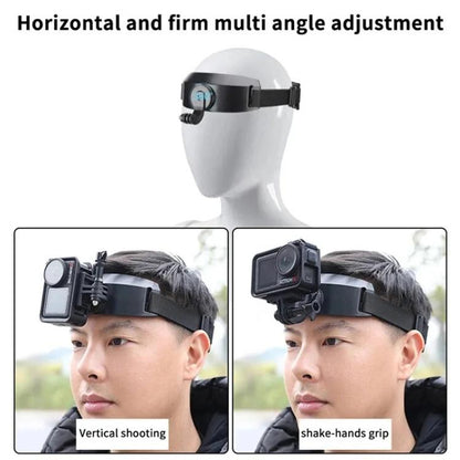 For DJI Action 5 Pro / 4 / 3 Hands-Free Driving Recorder & Sports Camera Mount Head Strap