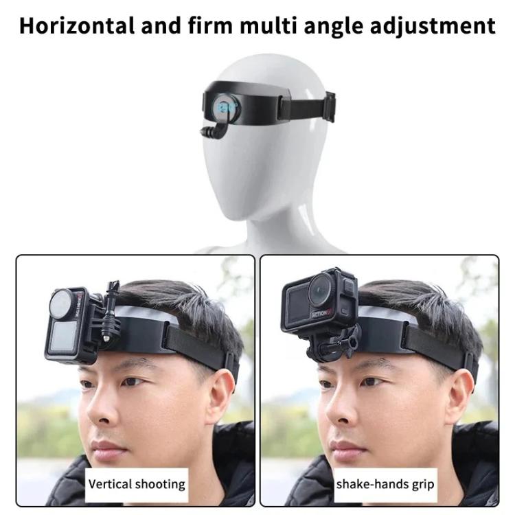 For DJI Action 5 Pro / 4 / 3 Hands-Free Driving Recorder & Sports Camera Mount Head Strap