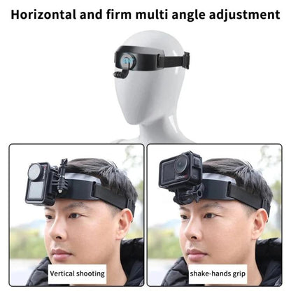 For DJI Action 5 Pro / 4 / 3 Hands-Free Driving Recorder & Sports Camera Mount Head Strap