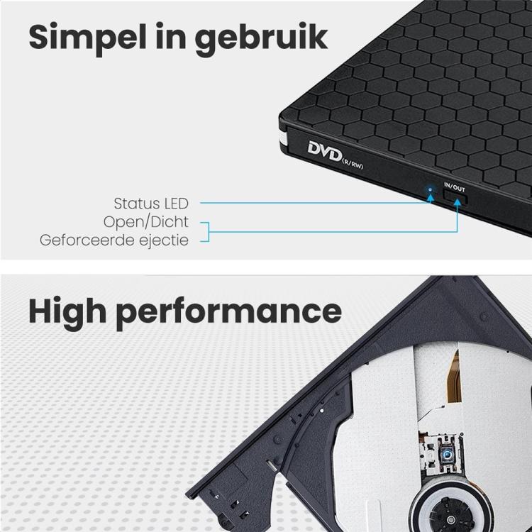 BT686 External DVD Drive USB 3.0 / Type-C Portable Optical Drive / CD Burner For Desktop / Laptop